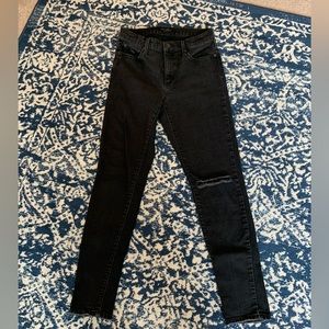Banana Republic High Rise Skinny Black Distressed Jeans